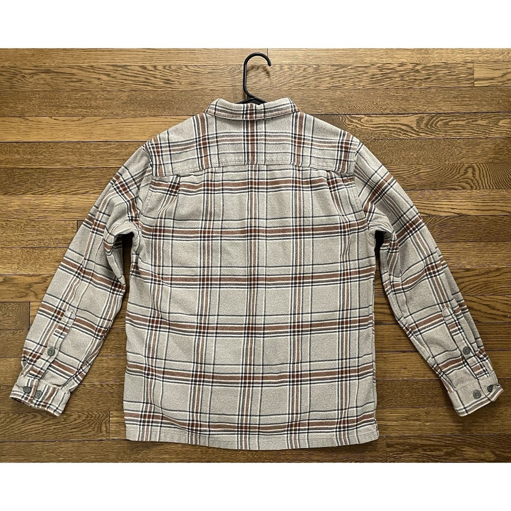 Patagonia Shirt Men Medium Long Sleeve Flannel Organic Cotton Gray Plaid - Picture 2 of 10